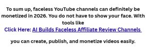 Can Faceless Youtube Channel Be Monetized in 2026